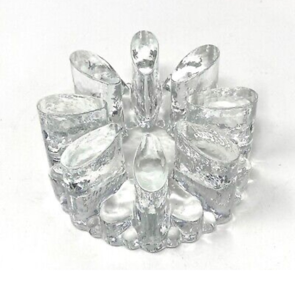 Glass tea light warmer trivet Georgeshute Glasdesign West Germany